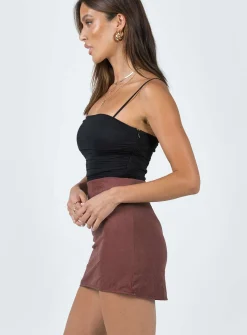 Princess Polly Peony Mini Skirt  Brown Cheap