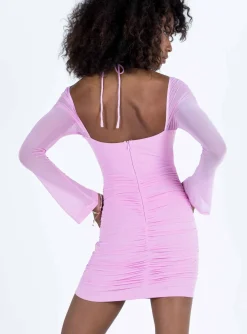 Princess Polly Perabo Long Sleeve Mini Dress  Purple Flash Sale