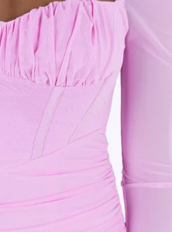 Princess Polly Perabo Long Sleeve Mini Dress  Purple Flash Sale