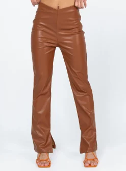 Princess Polly Perama Pu Pants  Brown Outlet