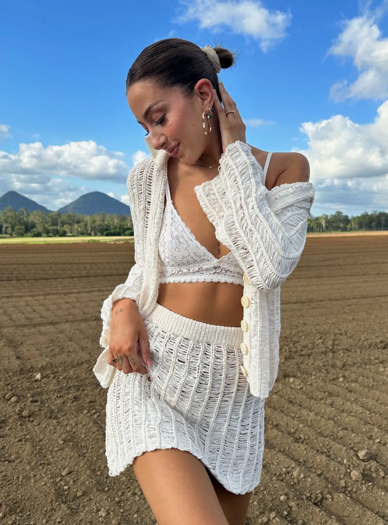 Princess Polly Perfect Places Knit Set Beige Hot