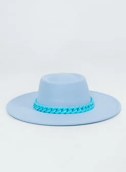 Princess Polly Perito Boater Hat  Blue Hot