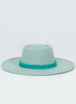 Princess Polly Perito Boater Hat  Green Sale
