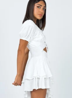 Princess Polly Perry Romper  White Outlet