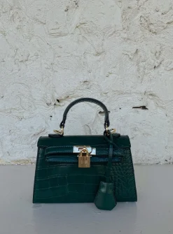 Princess Polly Peta &Amp; Jain Hedi Mini Top Handle Bag  Green Croc Discount