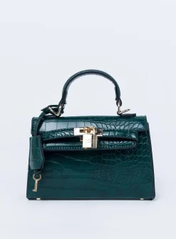 Princess Polly Peta &Amp; Jain Hedi Mini Top Handle Bag  Green Croc Discount
