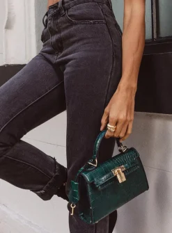 Princess Polly Peta &Amp; Jain Hedi Mini Top Handle Bag  Green Croc Discount
