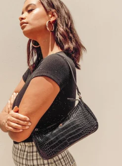 Princess Polly Peta &Amp; Jain Piper Bag  Black Croc Flash Sale