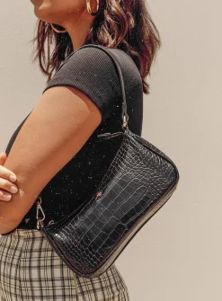 Princess Polly Peta &Amp; Jain Piper Bag  Black Croc Flash Sale