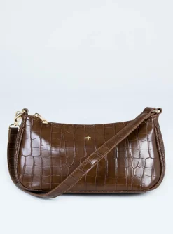 Princess Polly Peta &Amp; Jain Piper Bag Chocolate Croc Brown Croc Outlet