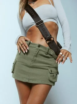 Princess Polly Peterson Cargo Mini Skirt  Khaki Clearance