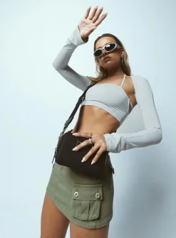 Princess Polly Peterson Cargo Mini Skirt  Khaki Clearance