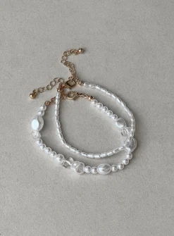 Princess Polly Petra Pearl Bracelet Set/ White Gold Cheap