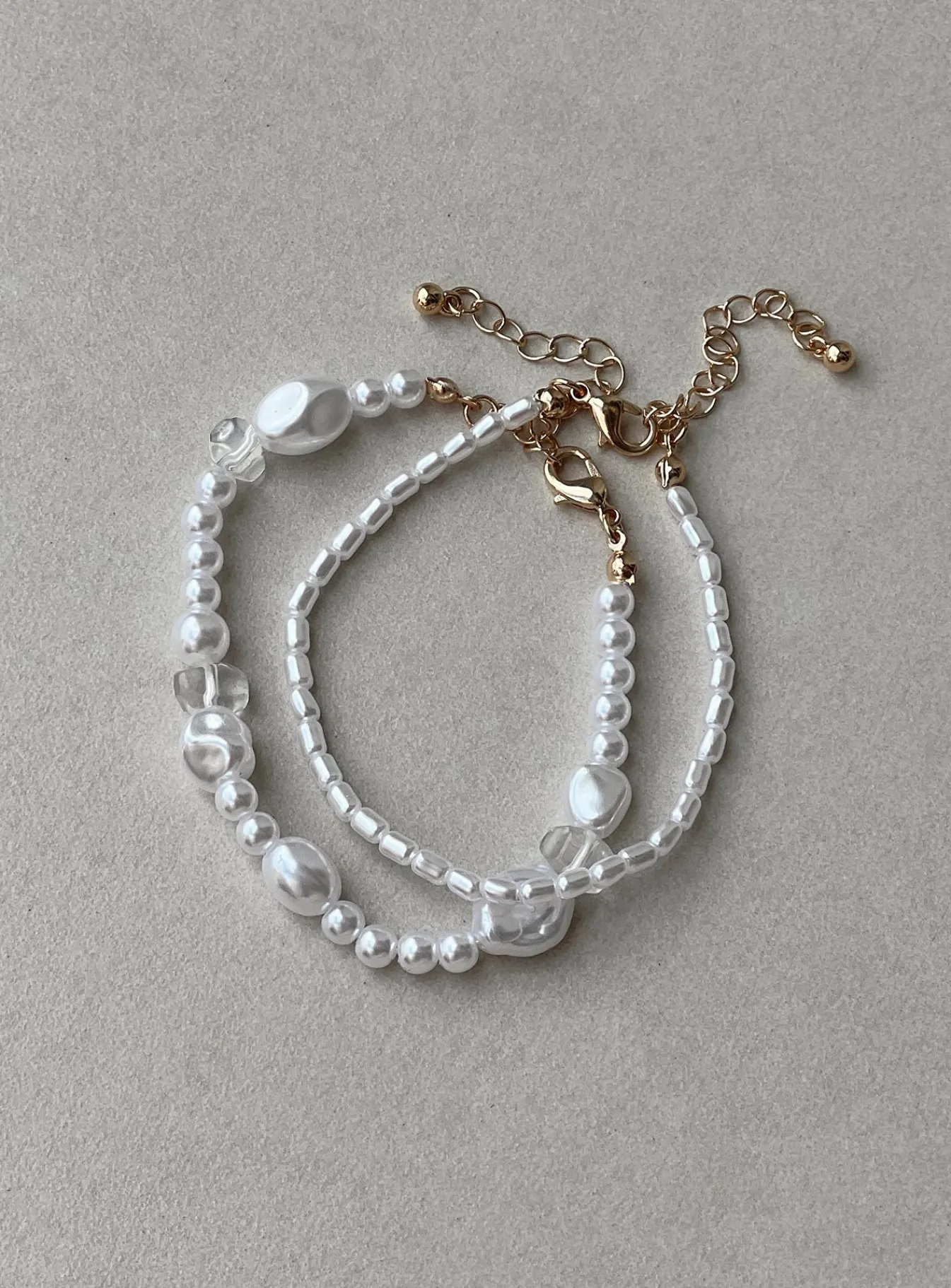 Princess Polly Petra Pearl Bracelet Set/ White Gold Cheap