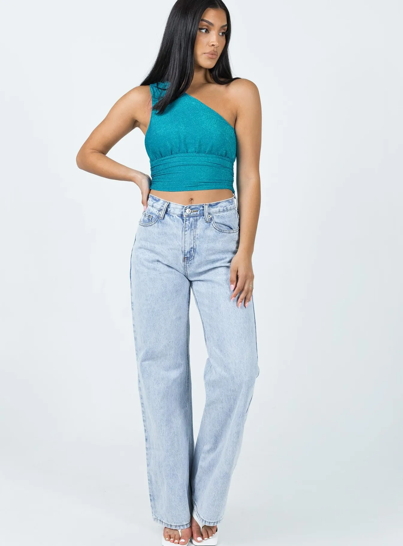 Princess Polly Petrie Top Blue Flash Sale