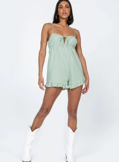 Princess Polly Peyton Romper  Green Best Sale