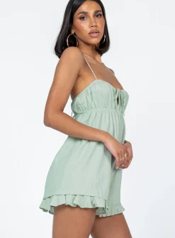 Princess Polly Peyton Romper Green Best Sale