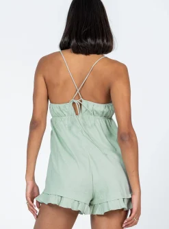 Princess Polly Peyton Romper Green Best Sale
