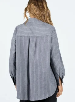 Princess Polly Peza Shirt  Grey Store