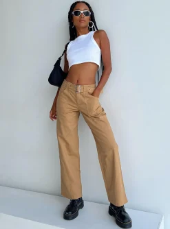 Princess Polly Phelps Cargo Pants  Camel Best