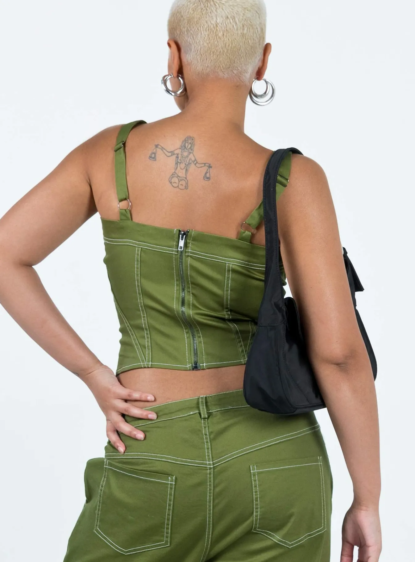 Princess Polly Phena Contrast Corset Top Green Flash Sale