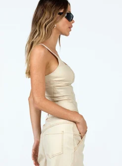 Princess Polly Phena Contrast Corset Top Bone Best
