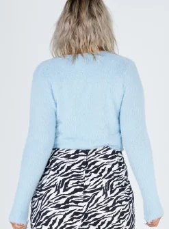 Princess Polly Phoebe Cropped Cardigan  Blue Hot