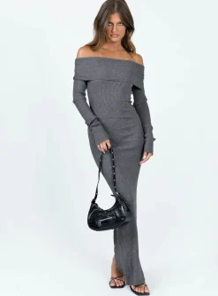 Princess Polly Phylis Off The Shoulder Maxi Dress  Slate Cheap
