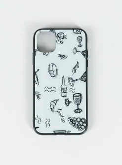 Princess Polly Picnic Iphone Case  Black / White Clearance