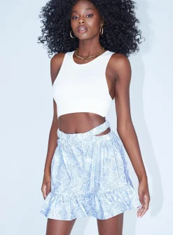 Princess Polly Piper Cut Out Mini Skirt  Blue Best Sale