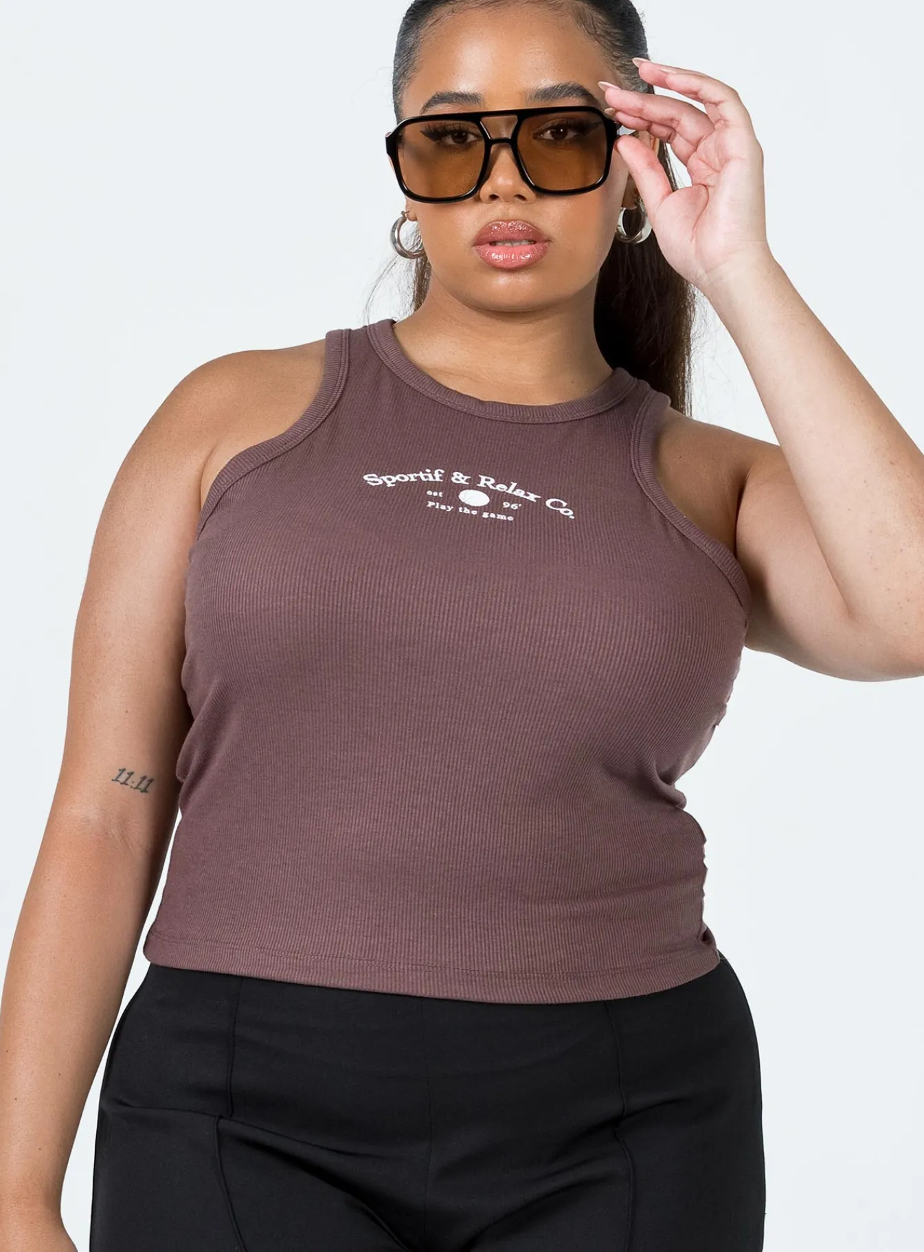 Princess Polly Play The Game Tank Topcurve Brown Outlet