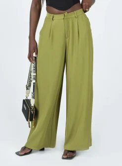 Princess Polly Plazzo Wide Leg Pants  Khaki Discount