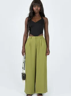 Princess Polly Plazzo Wide Leg Pants  Khaki Discount