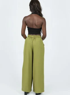 Princess Polly Plazzo Wide Leg Pants  Khaki Discount