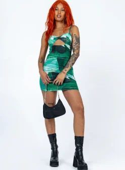 Princess Polly Poison Ivy Mini Dress Green Fashion