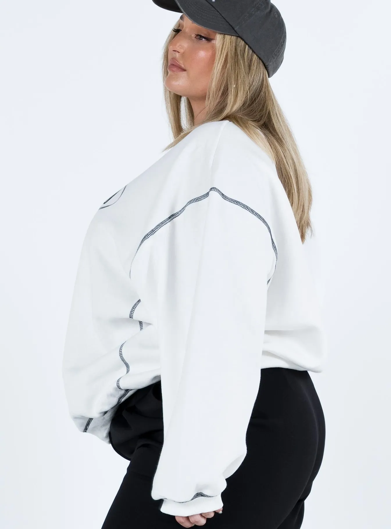 Princess Polly Portland Oversized Sweatshirtcurve White Best Sale