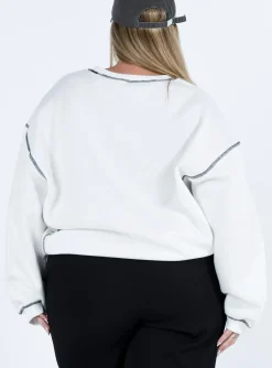 Princess Polly Portland Oversized Sweatshirtcurve White Best Sale