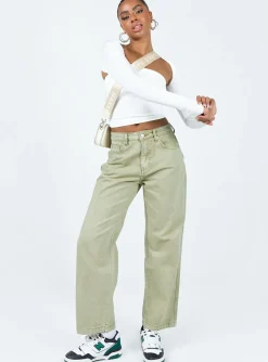 Princess Polly Poseidon Slouch Denim Jean  Khaki Online