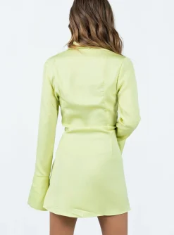 Princess Polly Posy Long Sleeve Mini Dress Green Best