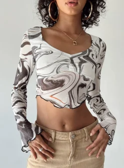 Princess Polly Pressman Top/ Black   White Shop