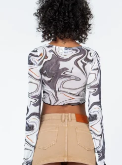Princess Polly Pressman Top/ Black White Shop