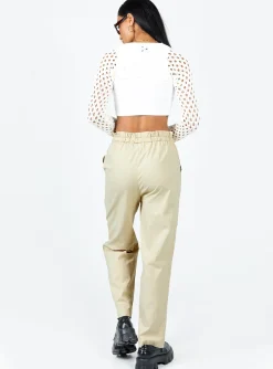 Princess Polly Preston Cargo Pant  Beige Online