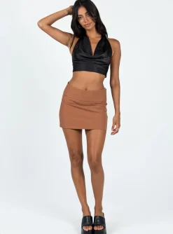 Princess Polly Puzo Halter Top  Black Clearance