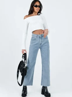 Princess Polly Pyrene Straight Leg Jeans Mid Wash  Denim Online