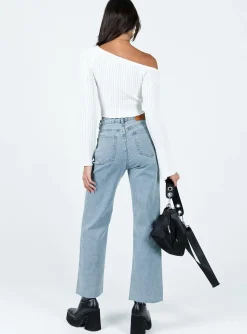 Princess Polly Pyrene Straight Leg Jeans Mid Wash  Denim Online