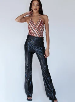 Princess Polly Quinn Bodysuit  Orange Multi Hot