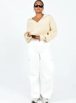 Princess Polly Quinten Sweater  Cream Shop