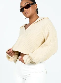 Princess Polly Quinten Sweater  Cream Shop