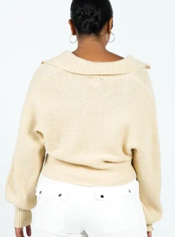 Princess Polly Quinten Sweater  Cream Shop