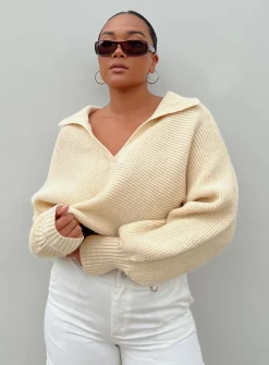 Princess Polly Quinten Sweater  Cream Shop